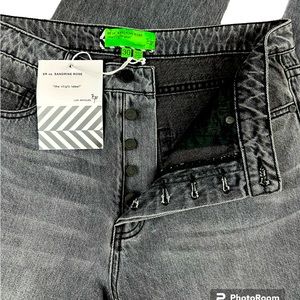 NWT Free People SR vs. SANDRINE ROSE “the virgin label” Black Jean.